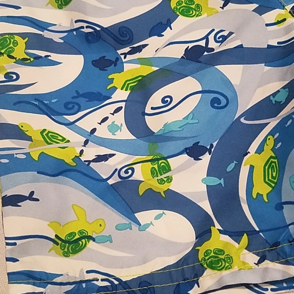 Freestyle Boy's Size 24 Months Swim Trunks Turtle Blue Fish Toddler Blue